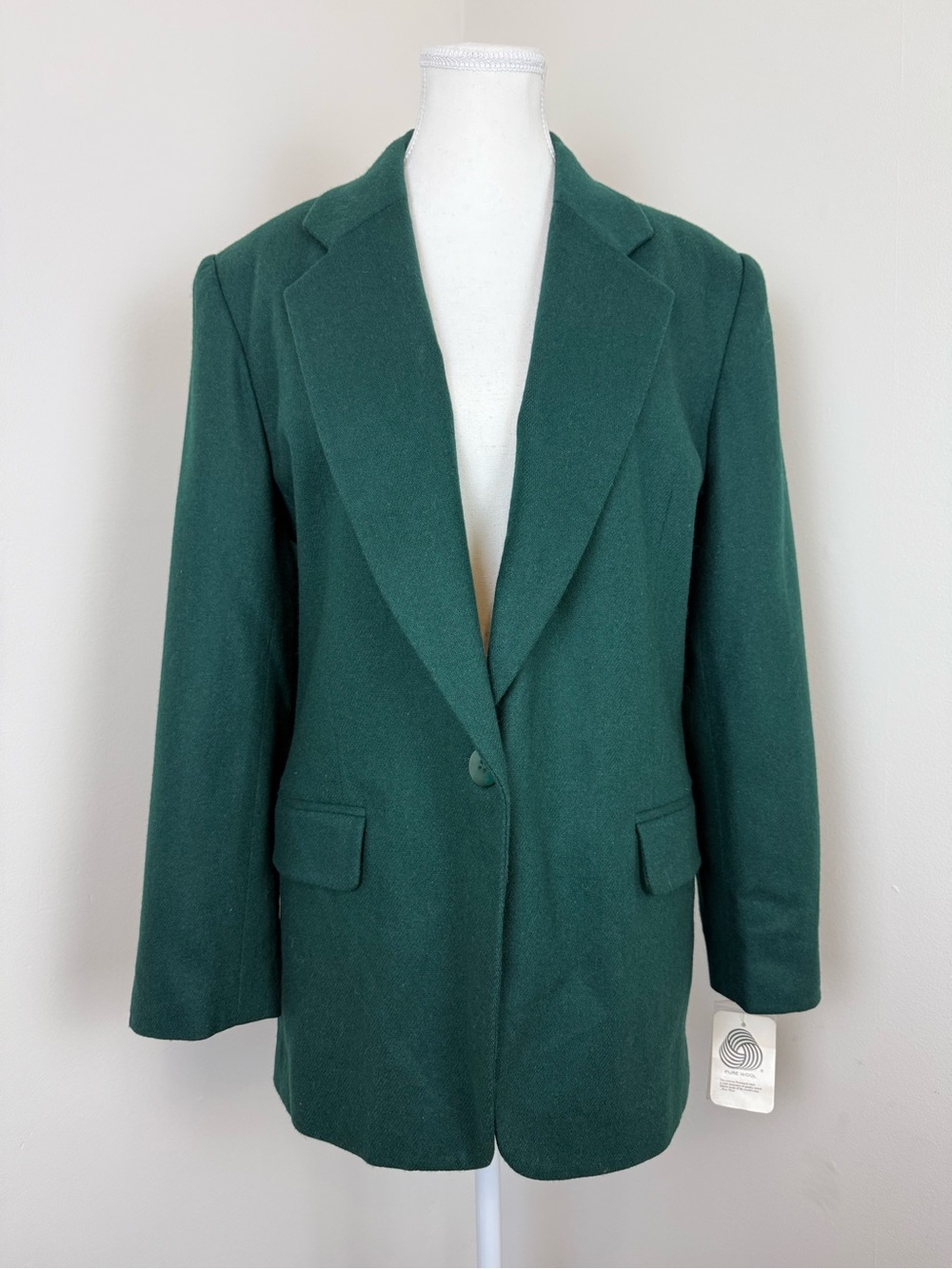 Nwt Vintage Worthington 100% Wool Blazer Emerald Green Size 6